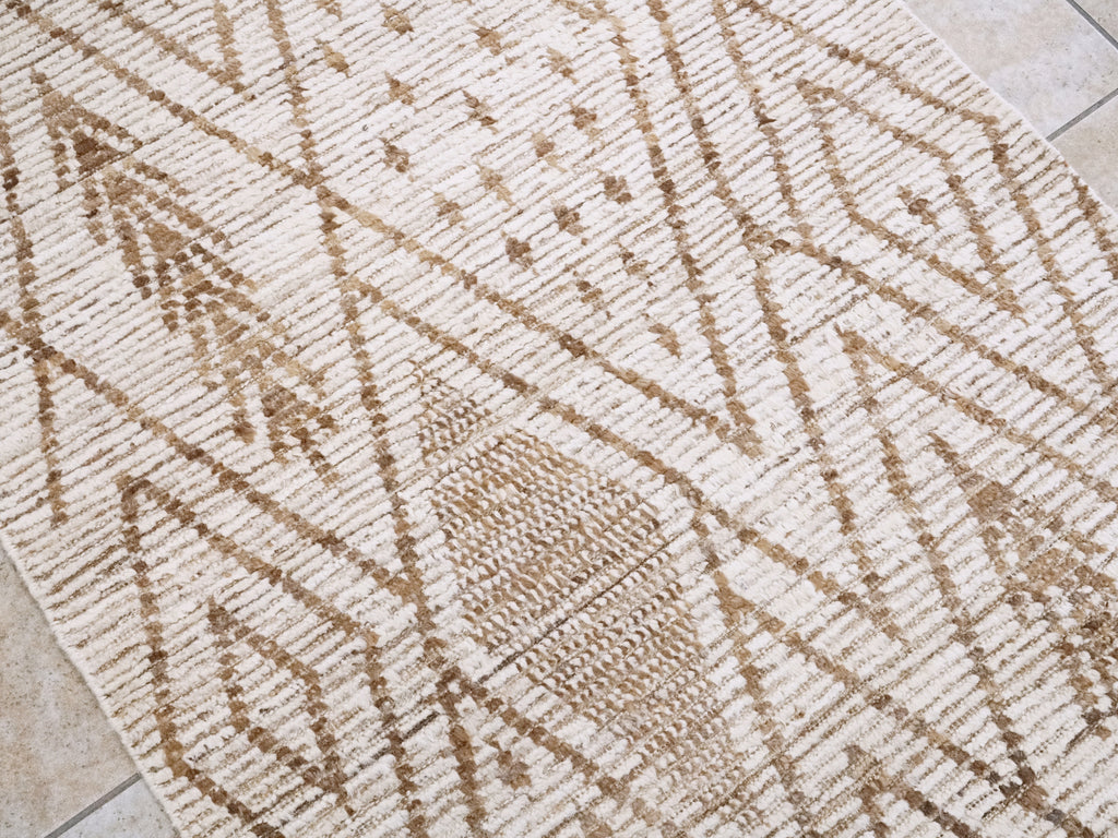 3x5 Ft Beige Moroccan Rug - Hand Knotted Area Rug