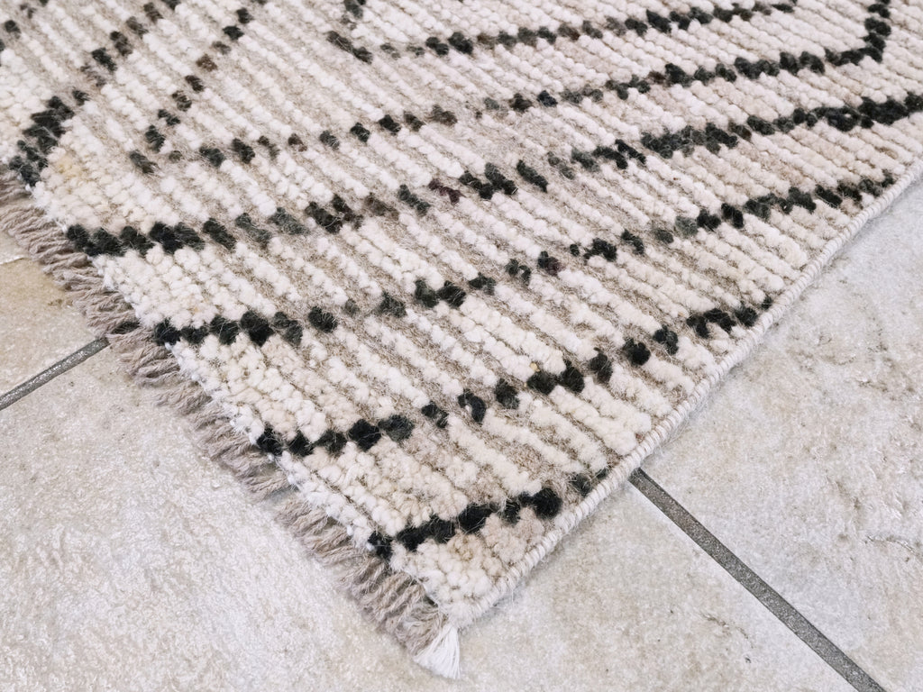 3x6 Ft Beige Moroccan Rug - Hand Knotted Area Rug