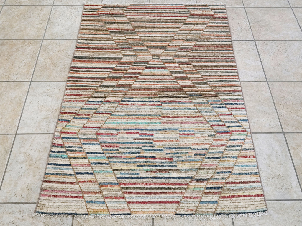 3x5 Ft Moroccan Rug - Hand Knotted Area Rug
