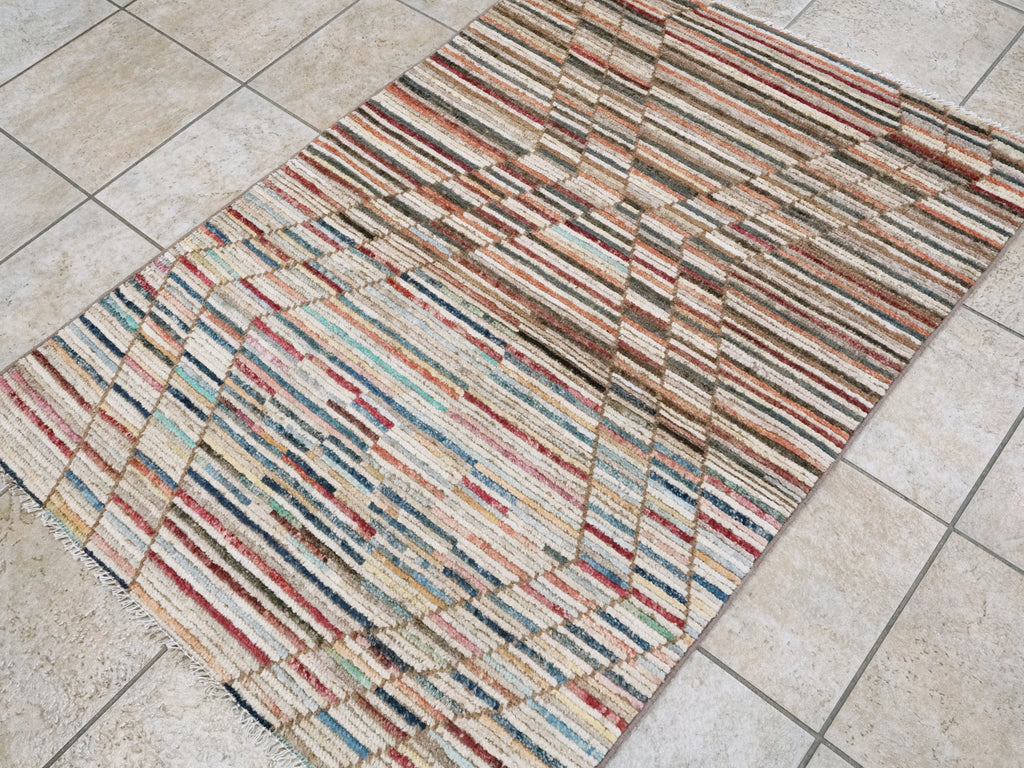 3x5 Ft Moroccan Rug - Hand Knotted Area Rug