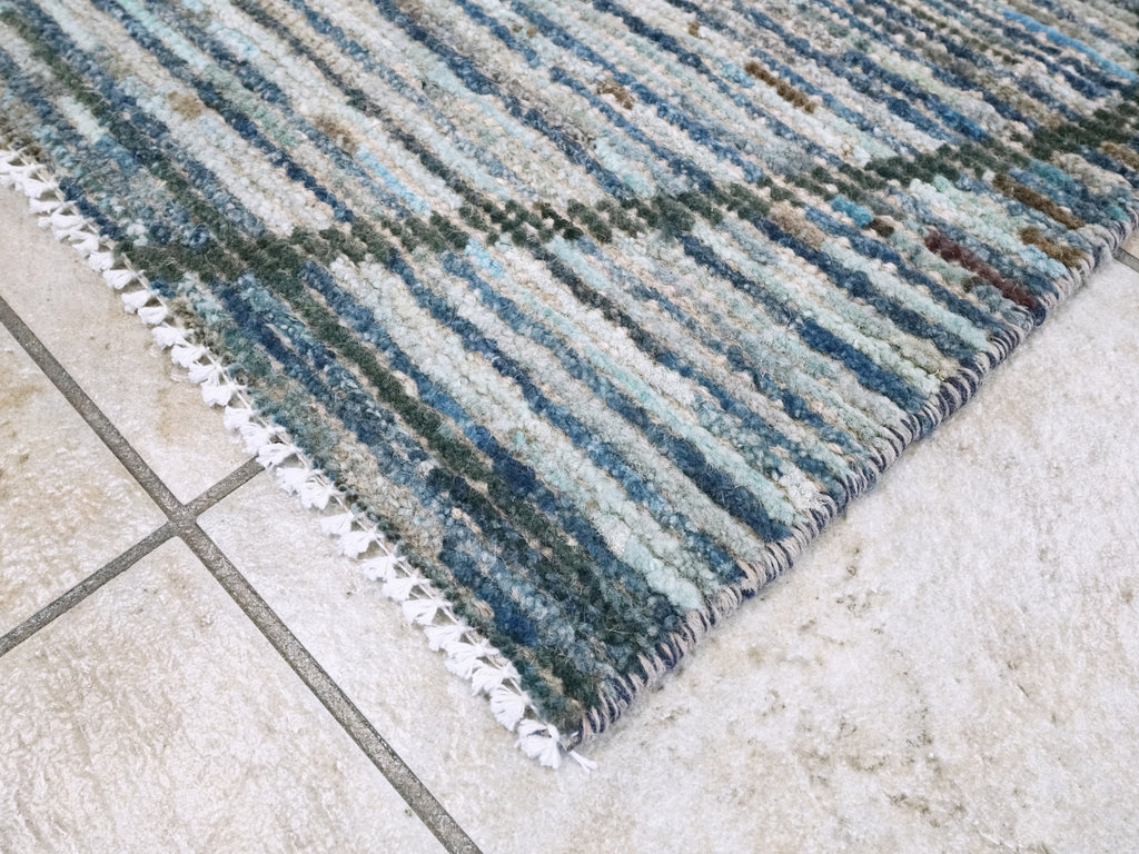 3x5 Ft Blue Moroccan Rug - Hand Knotted Area Rug
