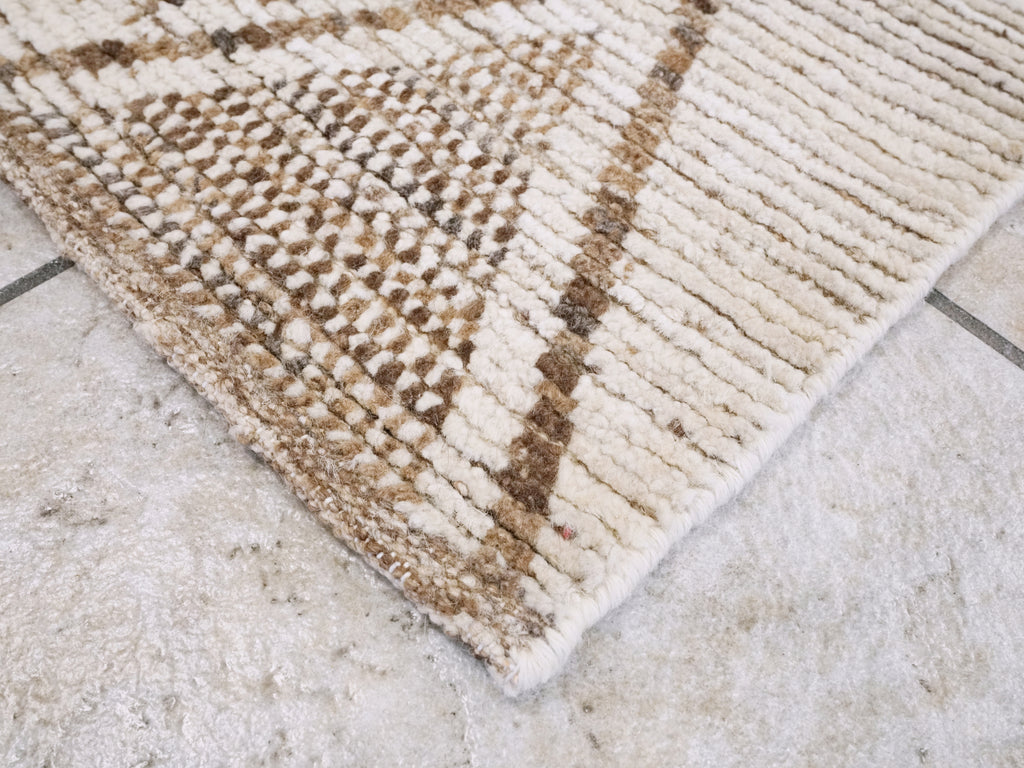 3x4 Ft Beige Moroccan Rug - Hand Knotted Area Rug