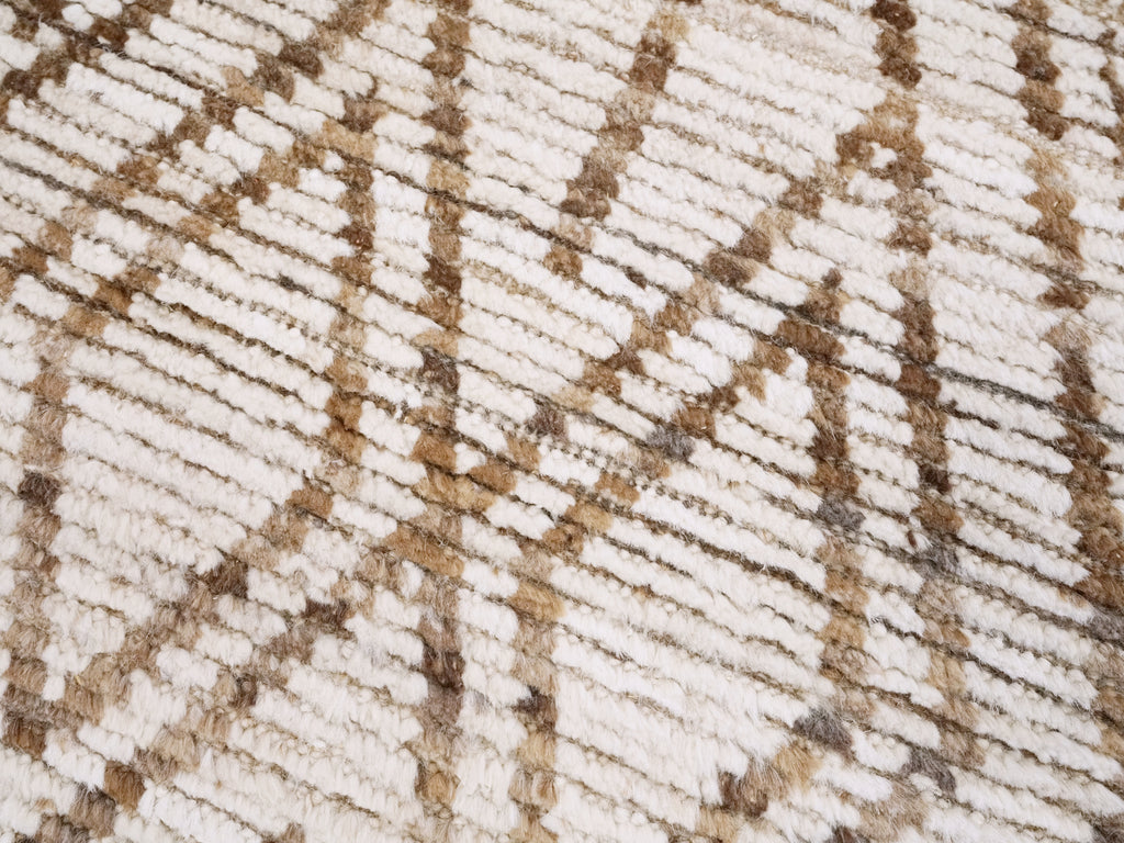 3x4 Ft Beige Moroccan Rug - Hand Knotted Area Rug