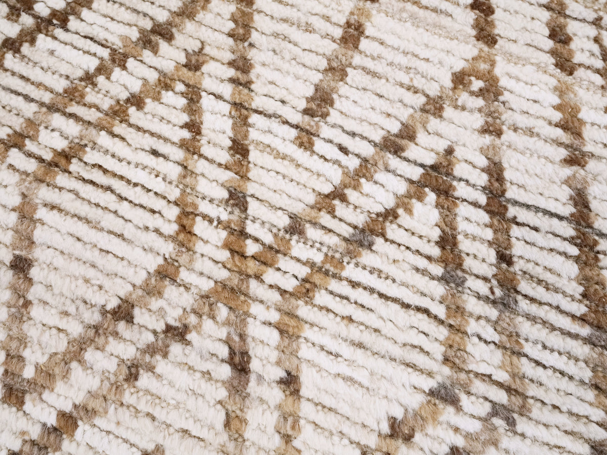 3x4 Ft Beige Moroccan Rug - Hand Knotted Area Rug