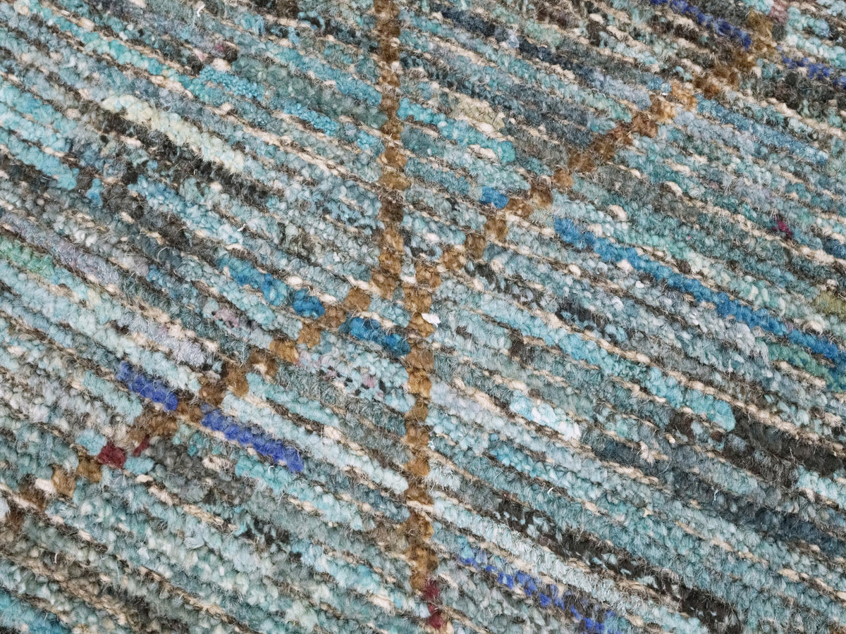 3x5 Ft Blue Moroccan Rug - Hand Knotted Area Rug