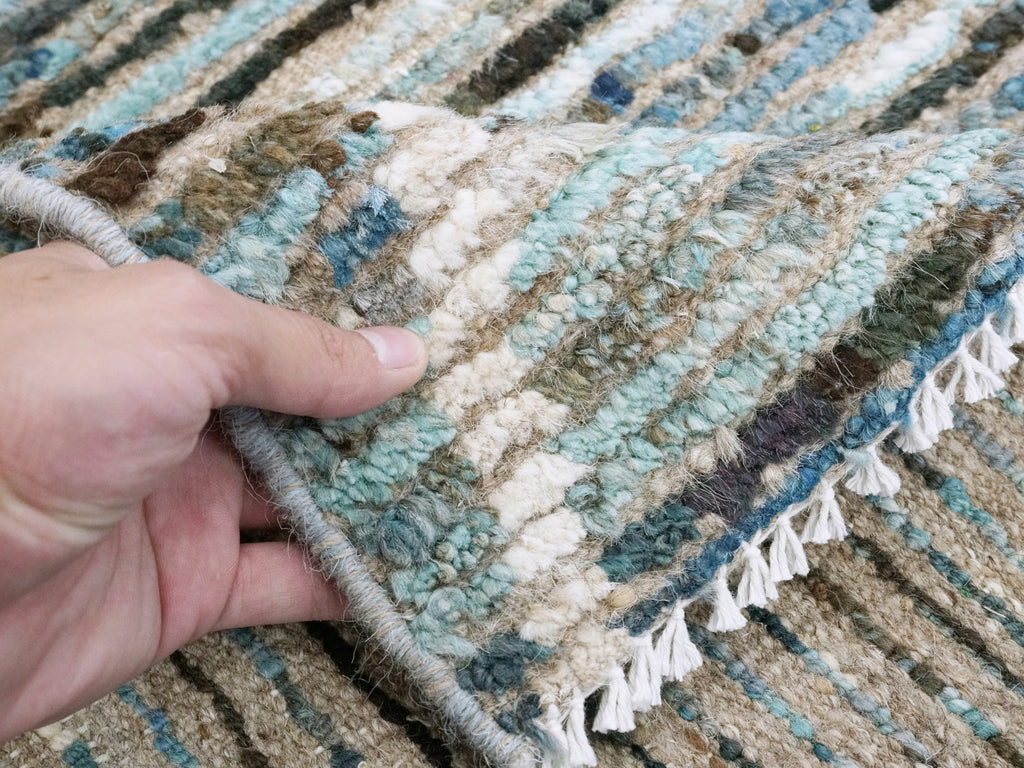 3x5 Ft Blue Moroccan Rug - Hand Knotted Area Rug