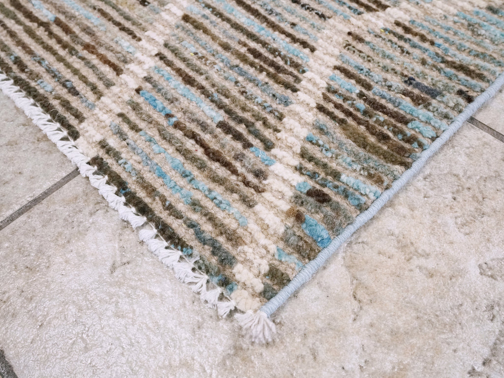 3x5 Ft Blue Moroccan Rug - Hand Knotted Area Rug