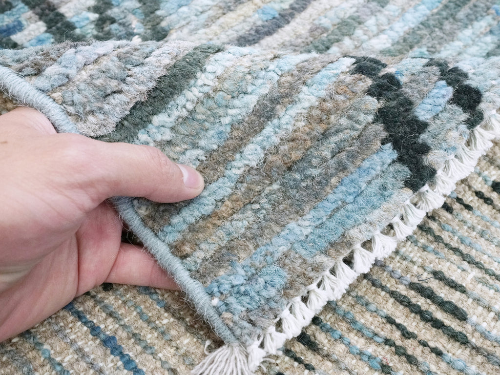 3x5 Ft Blue Moroccan Rug - Hand Knotted Area Rug