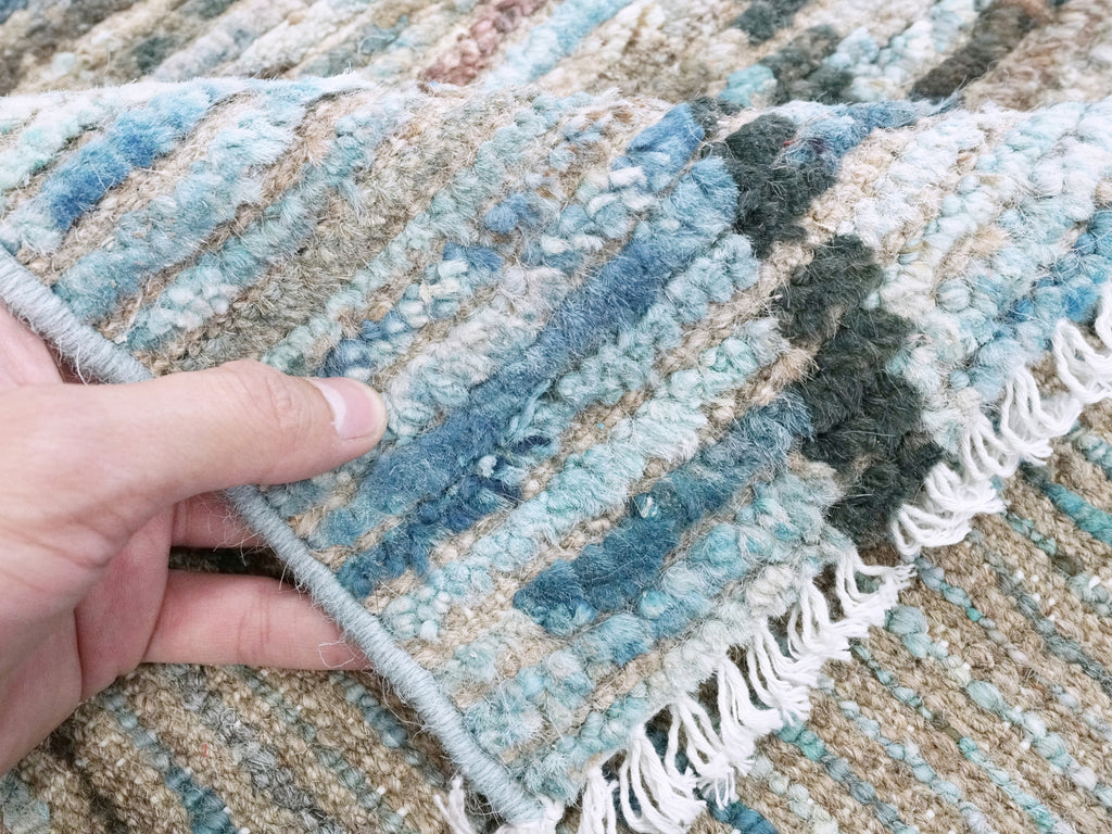 3x5 Ft Blue Moroccan Rug - Hand Knotted Area Rug