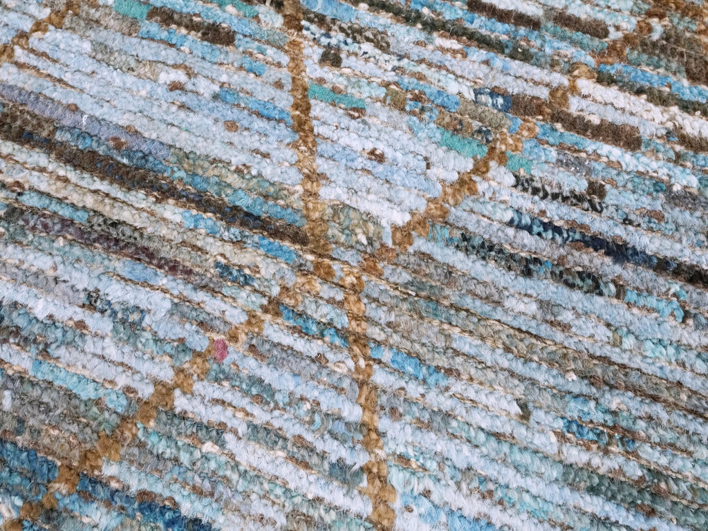 3x5 Ft Blue Moroccan Rug - Hand Knotted Area Rug