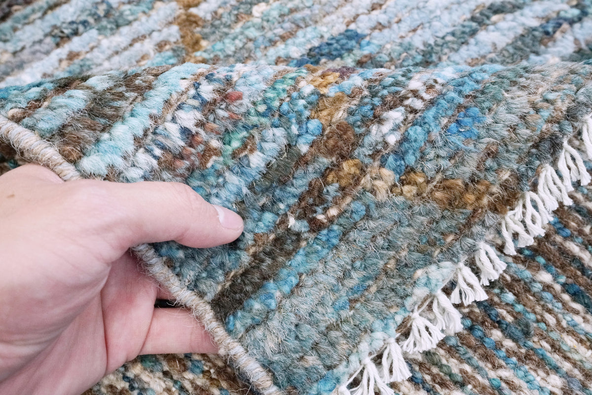 3x5 Ft Blue Moroccan Rug - Hand Knotted Area Rug