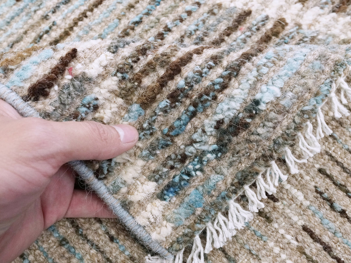 3x5 Ft Blue Moroccan Rug - Hand Knotted Area Rug