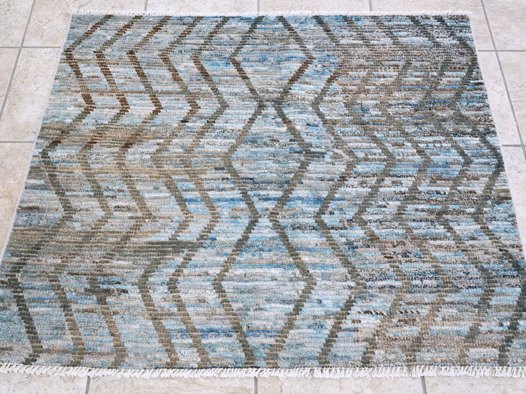 3x4 Ft Moroccan Rug - Hand Knotted Area Rug
