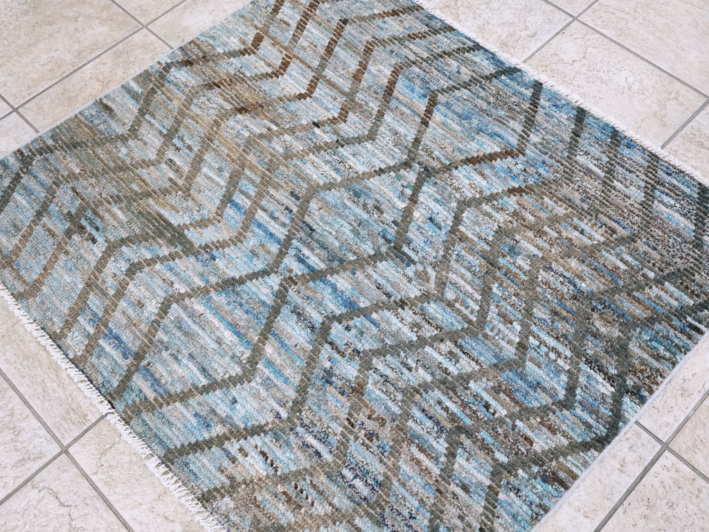 3x4 Ft Moroccan Rug - Hand Knotted Area Rug