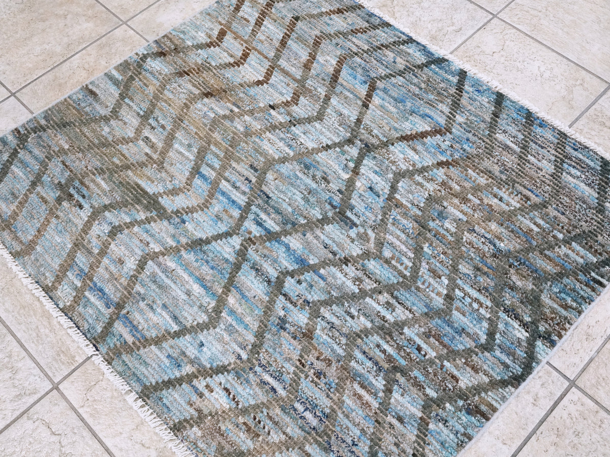 3x4 Ft Moroccan Rug - Hand Knotted Area Rug