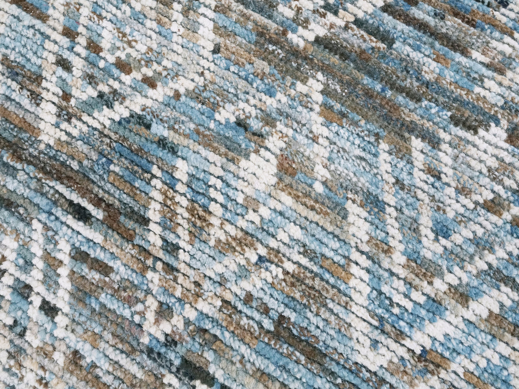 3x5 Ft Blue & Beige Moroccan Rug - Hand Knotted Area Rug
