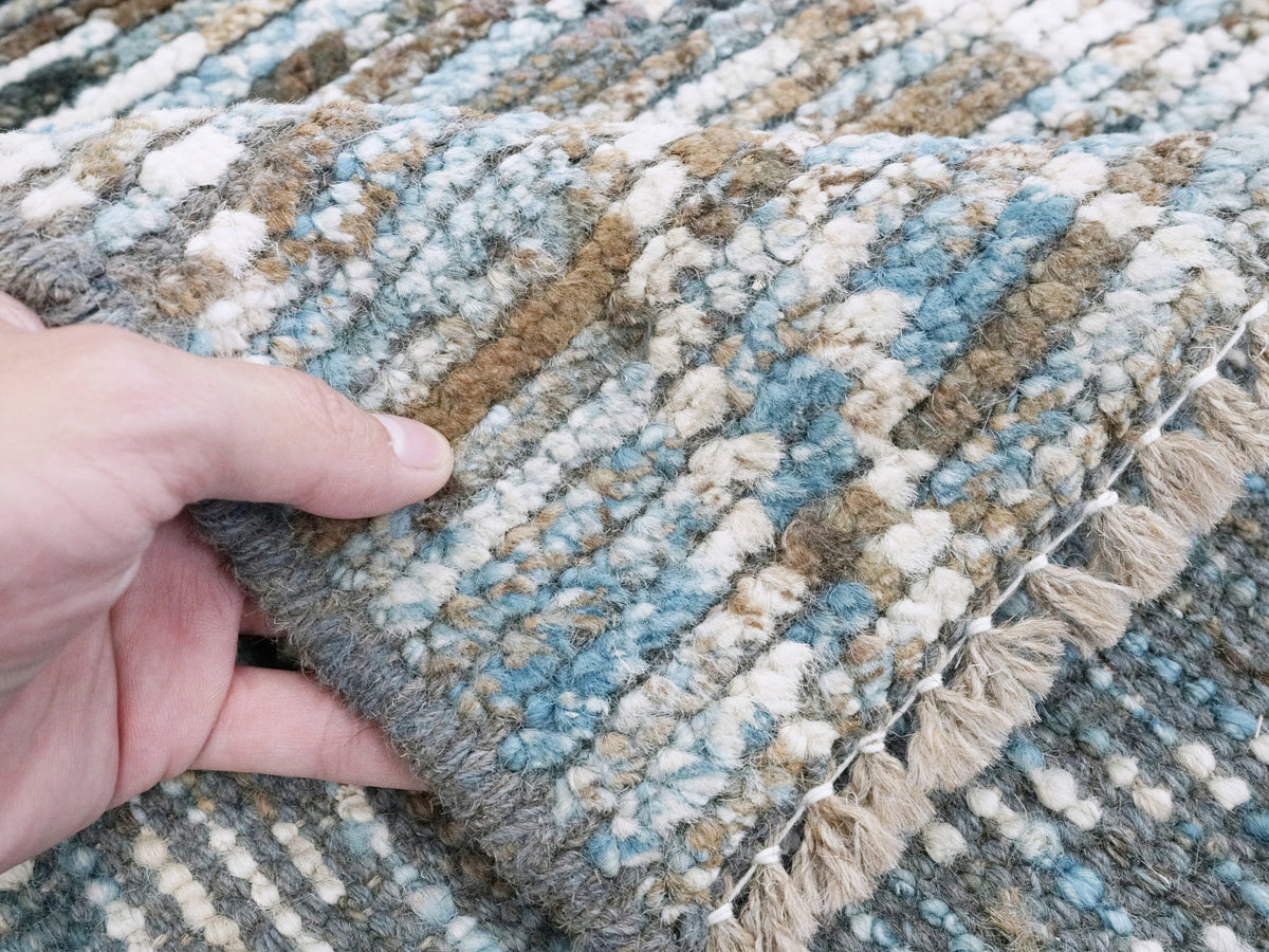 3x5 Ft Blue & Beige Moroccan Rug - Hand Knotted Area Rug