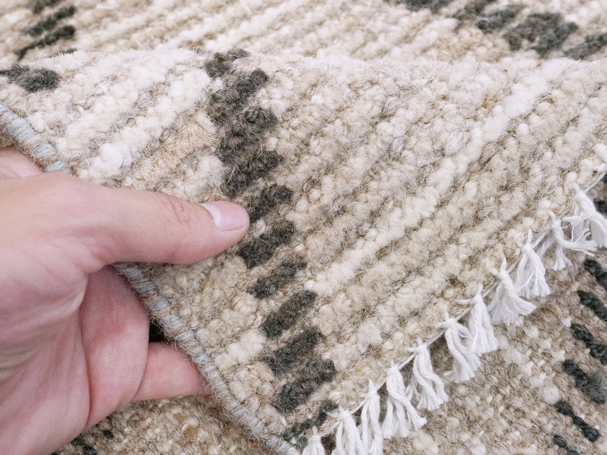 4x5 Ft Beige Moroccan Rug - Hand Knotted Wool Area Rug