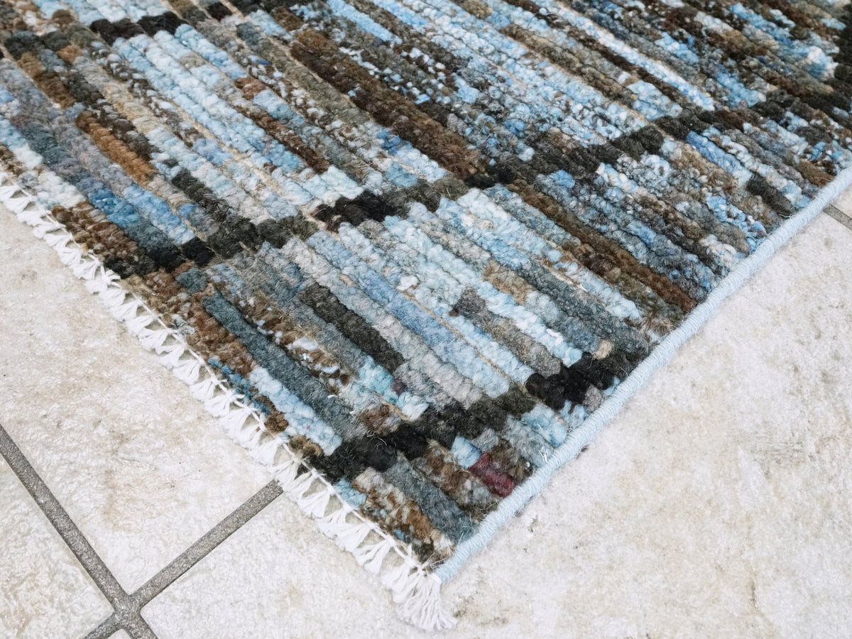 3x5 Ft Blue Moroccan Rug - Hand Knotted Area Rug