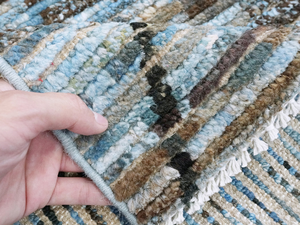 3x5 Ft Blue Moroccan Rug - Hand Knotted Area Rug