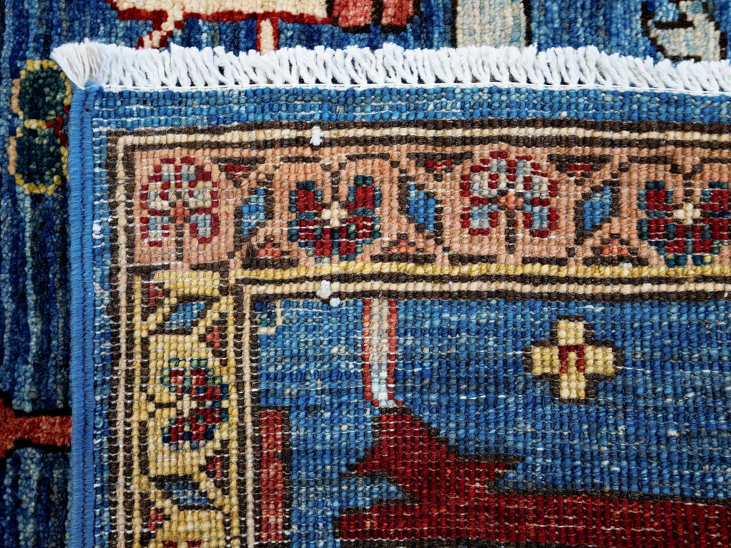 3x5 Ft Blue Heriz Rug - Handmade Afghan Rug