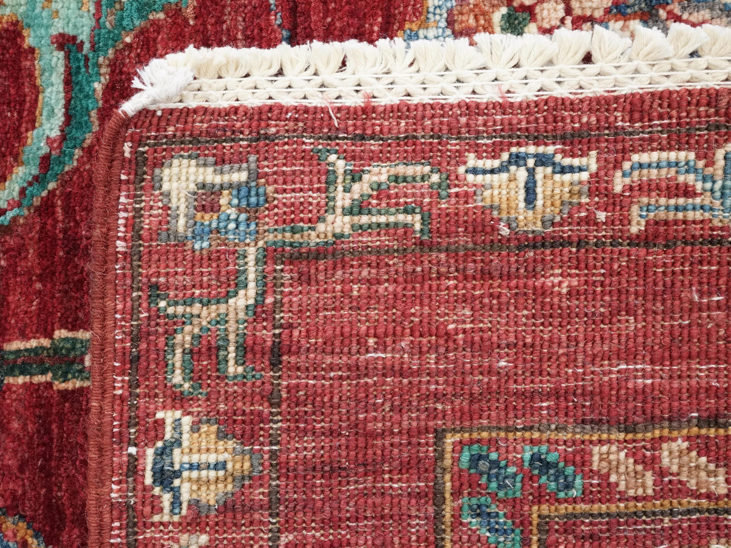 3x4 Ft Hand Knotted Red Serapi Rug - Ghazni Wool Oriental Rug