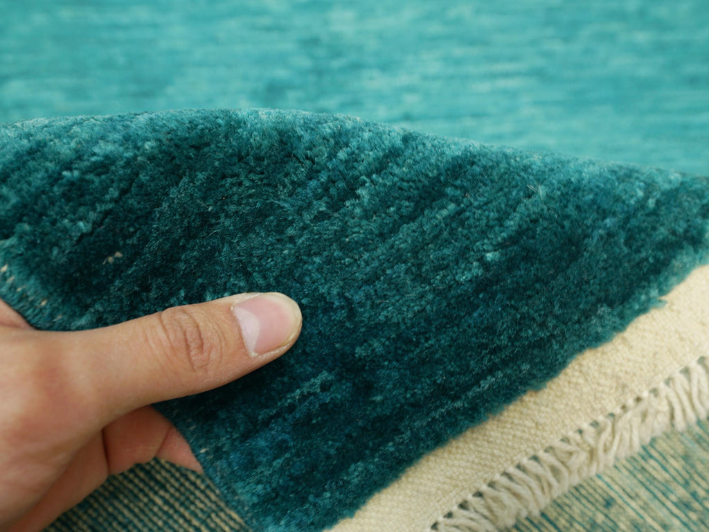 2x3 Ft Green Gabbeh Rug - Hand Knotted Wool Accent Rug