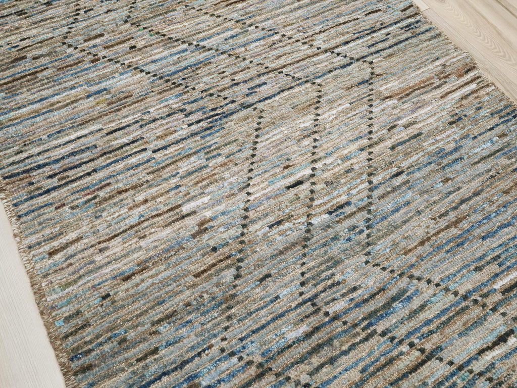 3x5 Ft Coral Blue Moroccan Rug - Afghan Wool Rug