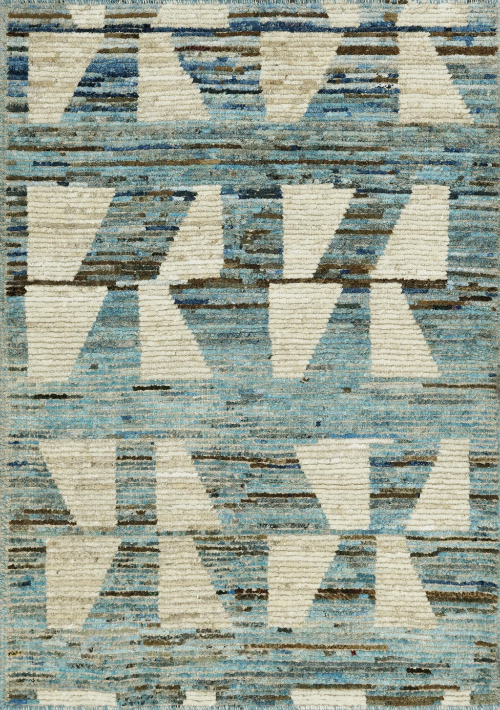 3x5 Ft Blue Moroccan Rug - Hand Knotted Area Rug