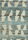 3x5 Ft Blue Moroccan Rug - Hand Knotted Area Rug