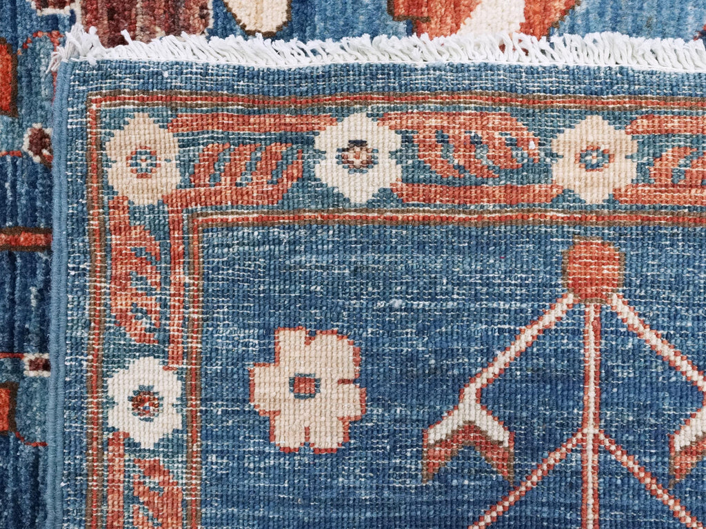 6x9 Ft Blue Serapi Rug - Oriental Area Rug - Allover Floral Design