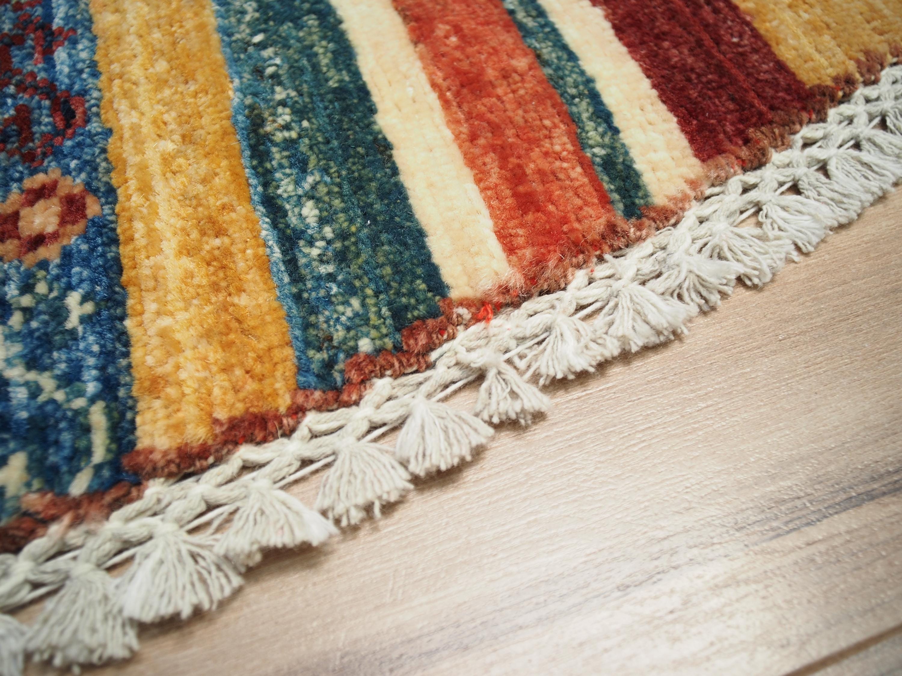 7x7 Ft Red Khorjin Rug - Hand Knotted Round Oriental Rug