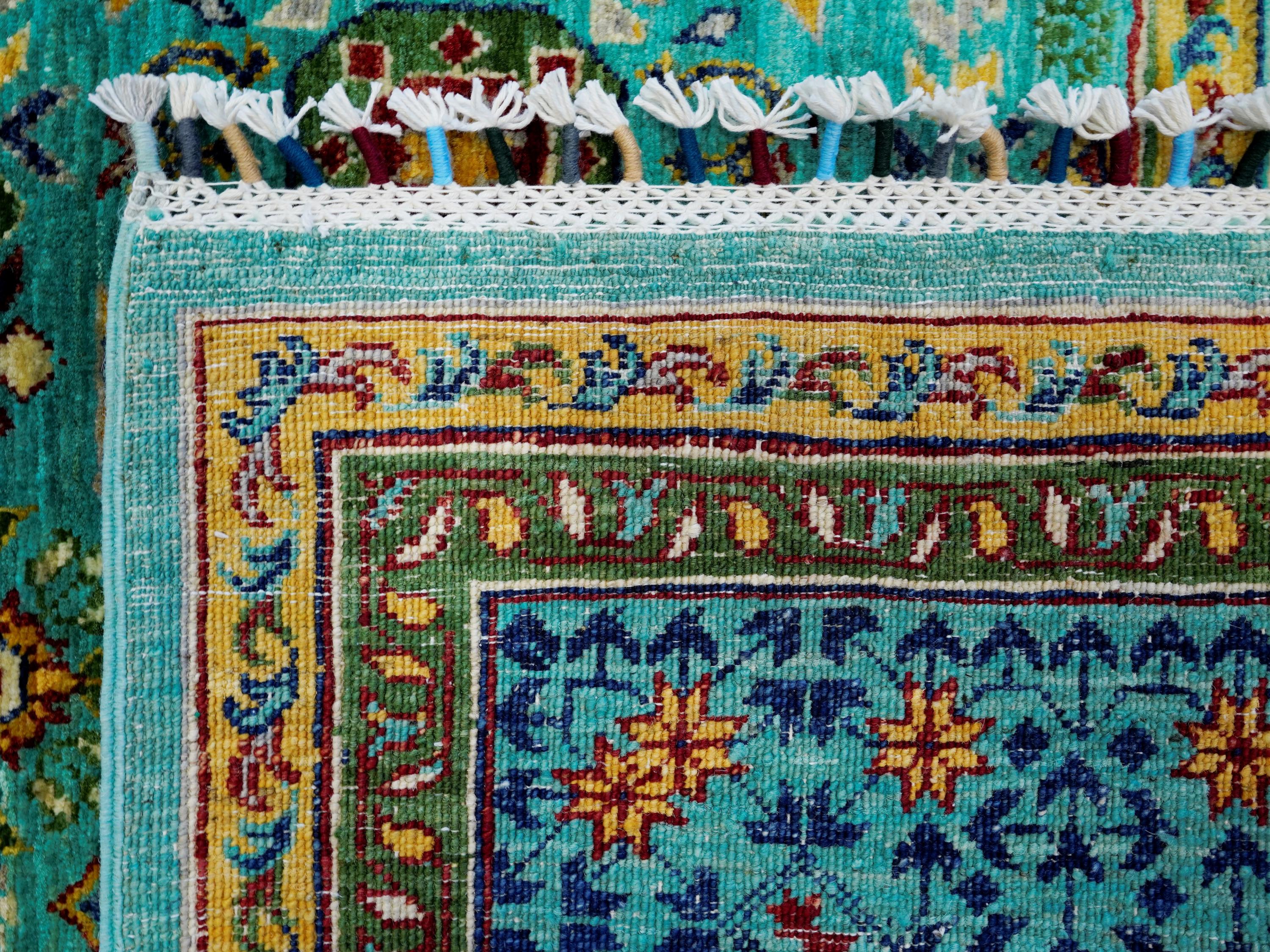 9x12 Ft Green Mamluk Rug - Afghan Oriental Area Rug