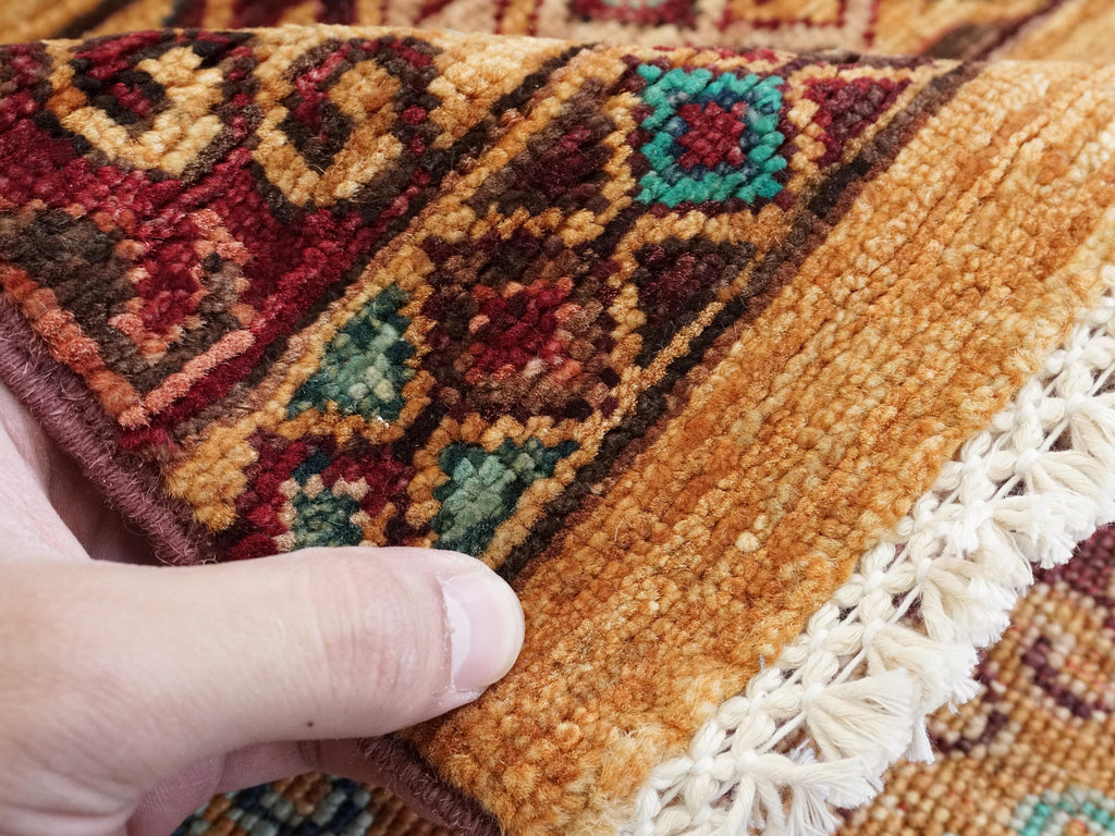 3x4 Ft Yellow Khorjin Rug - Hand Knotted Wool Oriental Rug