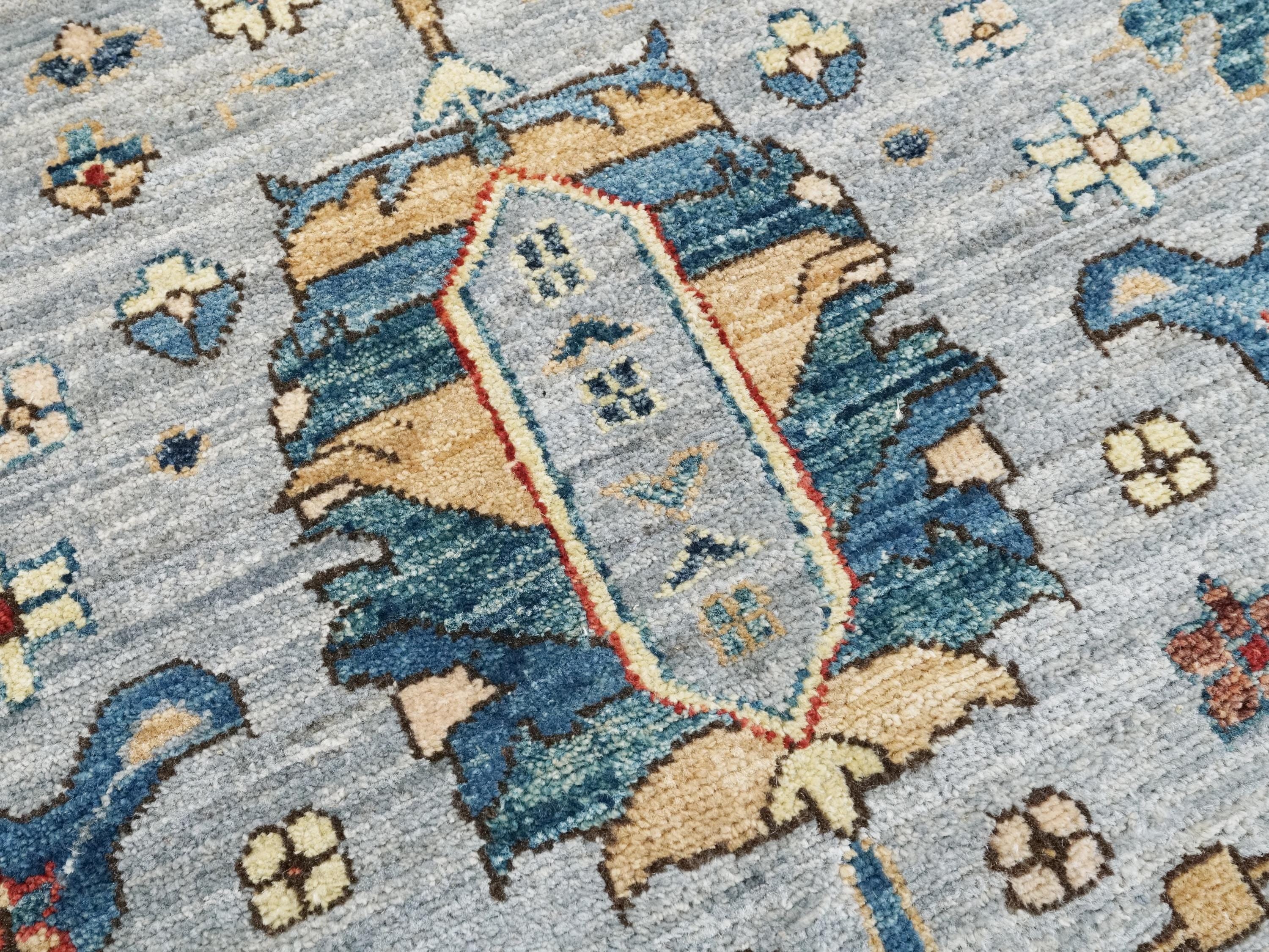 4x6 Ft Handmade Serapi Rug - Blue Oriental Area Rug