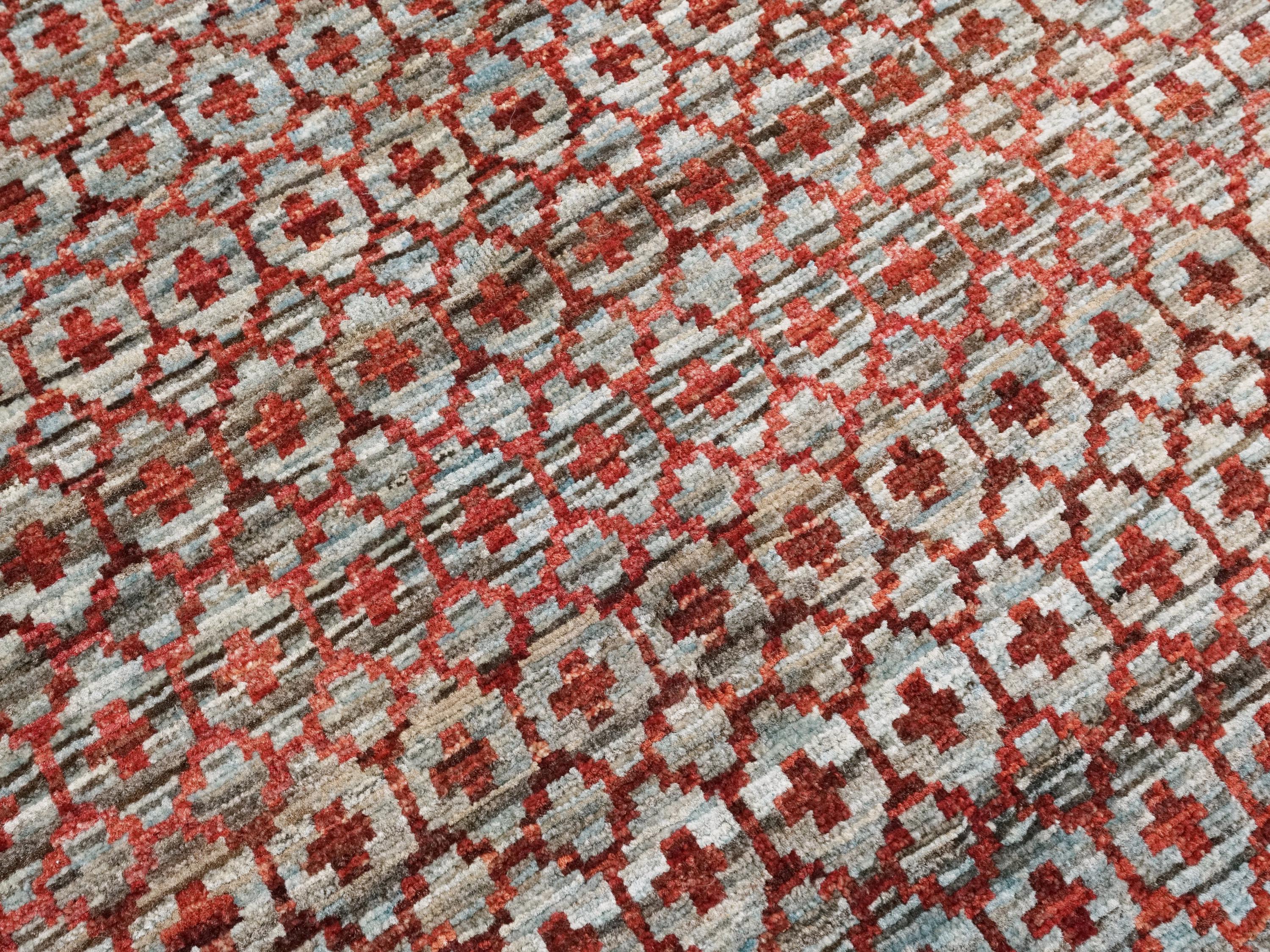 6x9 Ft Red Gabbeh Rug - Contemporary Area Rug