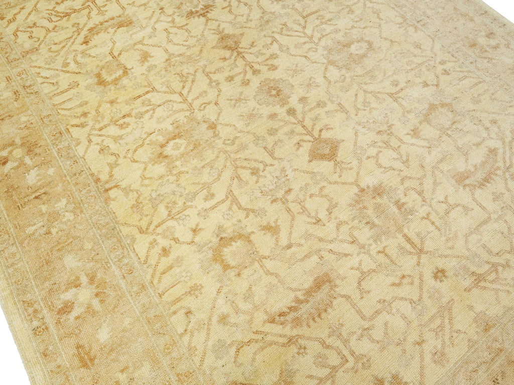 9x12 Ft Beige Ushak Rug - Hand Knotted Afghan Oriental Rug