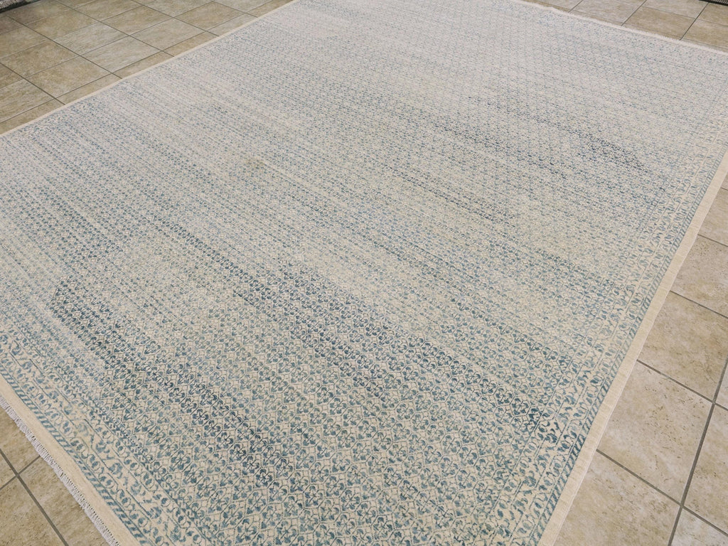 9x12 Ft Light Blue Gabbeh Rug - Hand Knotted Area Rug