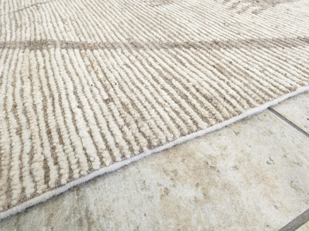 5x16 Ft Beige Moroccan Runner Rug - Hand-Knotted Afghan Wool
