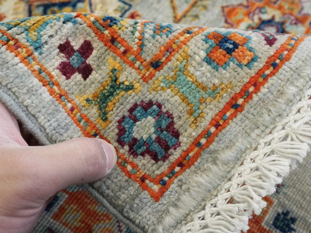 4x6 Ft Hand Knotted Gray Heriz Rug - Wool Persian Rug
