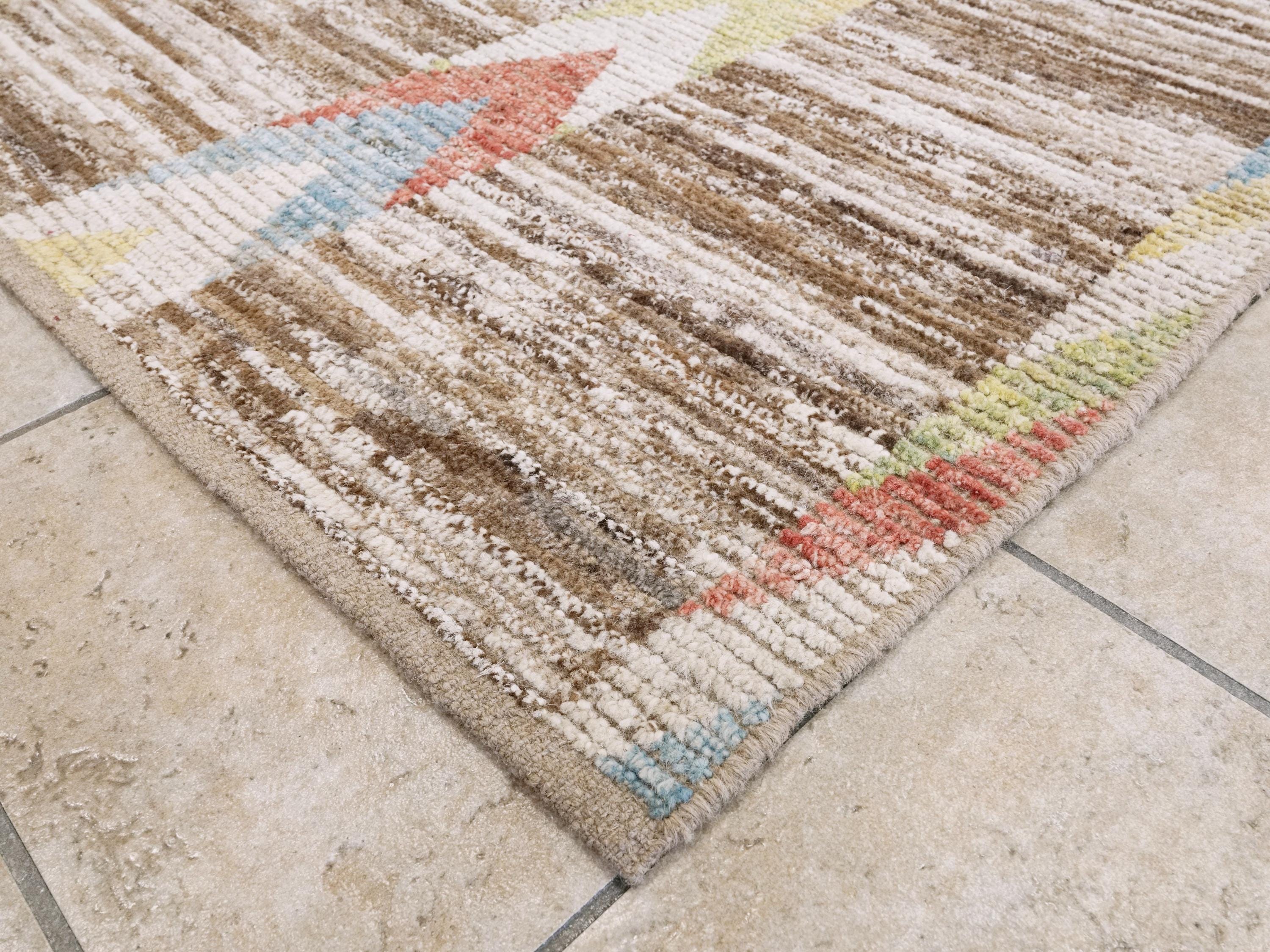 10x14 Ft Handmade Moroccan Rug - Light Brown Wool Rug