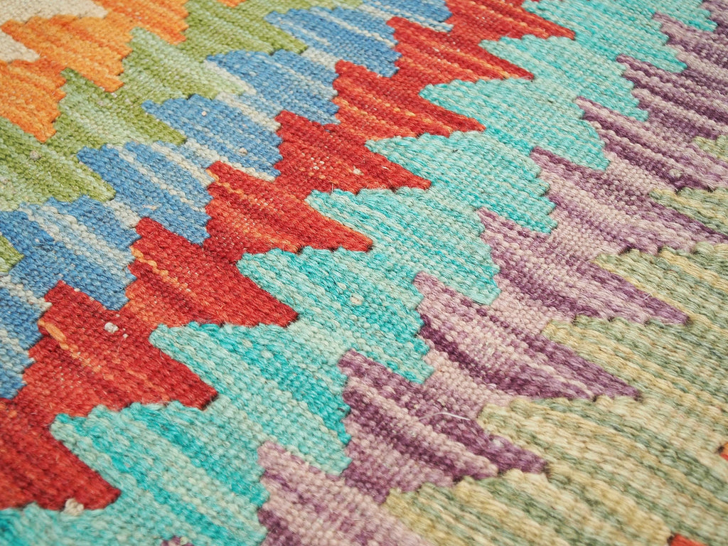 6x8 Ft Colorful Kilim Rug - Afghan Tribal Flat Weave