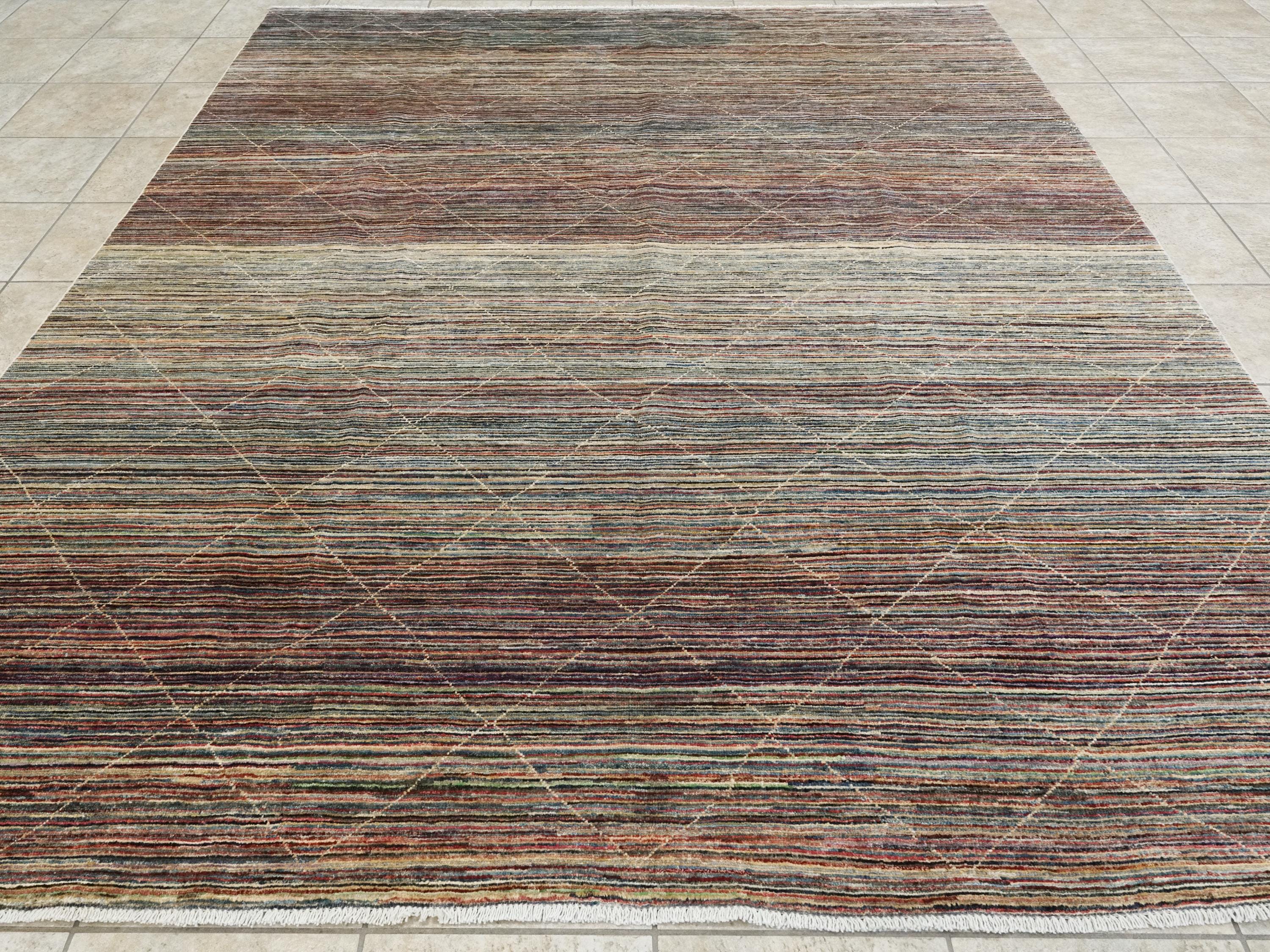 8x10 Ft Multicolor Gabbeh Rug - Hand Knotted Afghan Rug