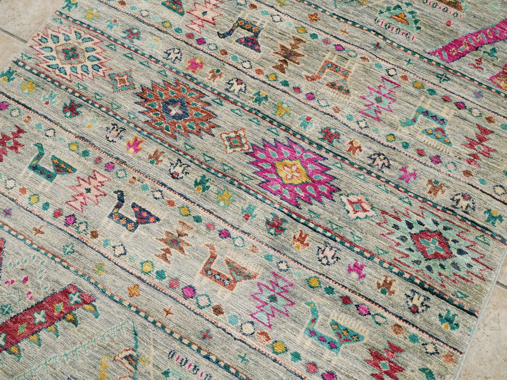 3x5 Ft Cyran Khorjin Rug - Traditional Tribal Design