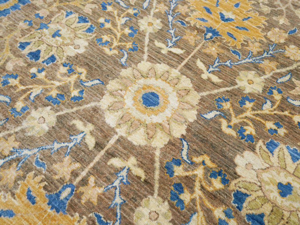 9x13 Ft Brown Bidjar Rug - Hand Knotted Oriental Area Rug - Persian Design