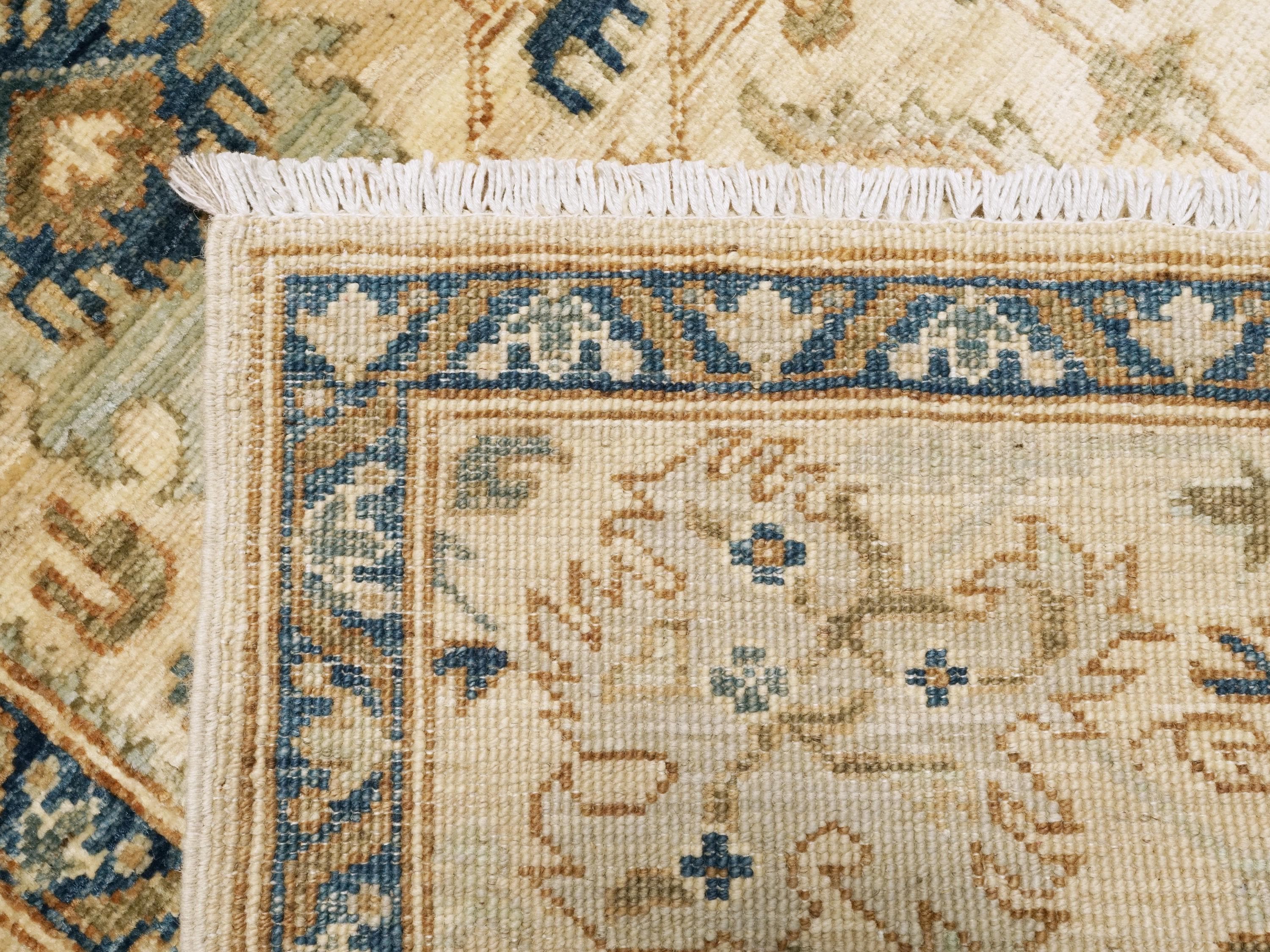 5x8 Ft Beige Serapi Rug - Afghan Handmade Wool Rug - Floral Design