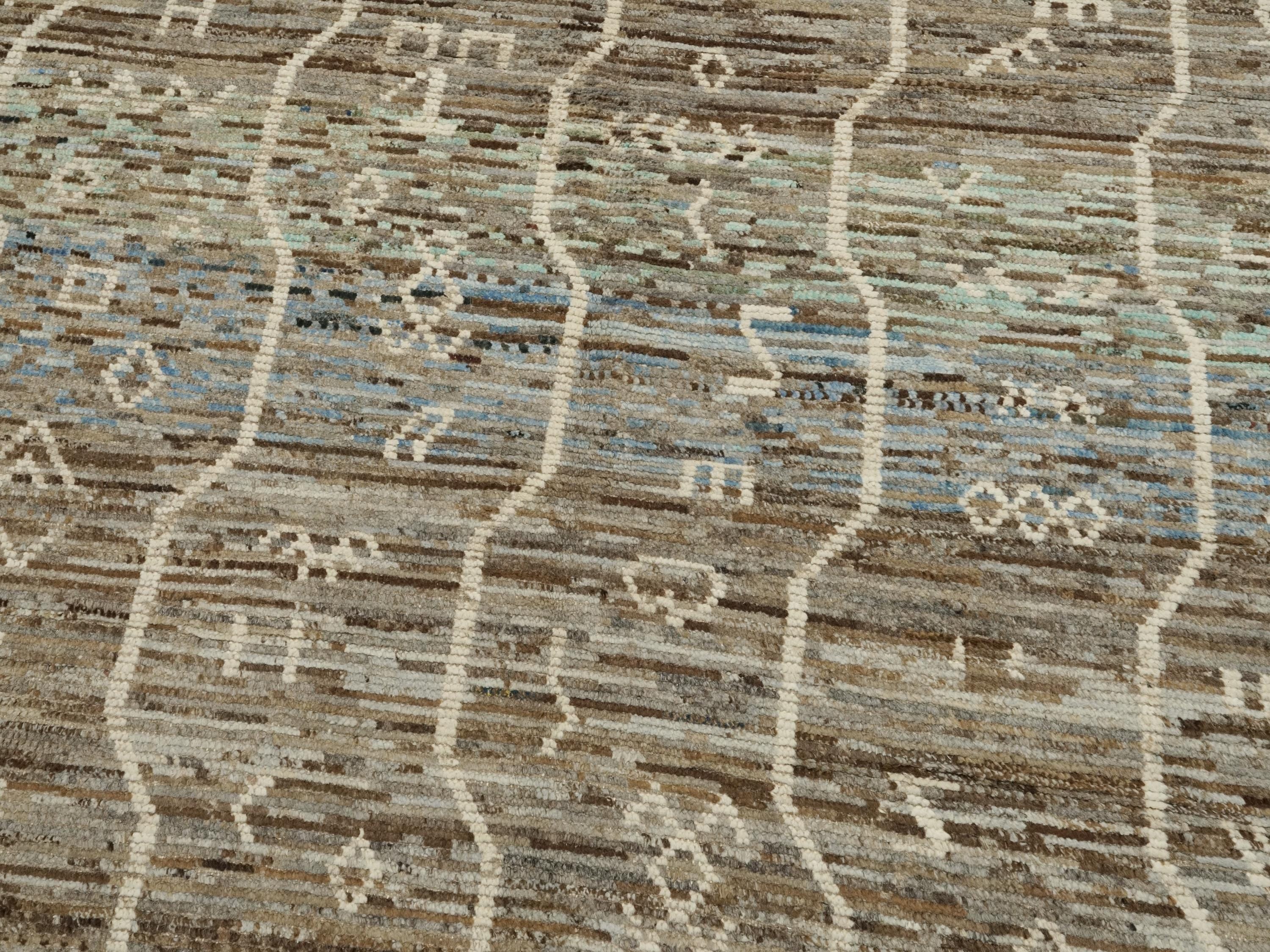 7x7 Ft Coral Moroccan Rug - Afghan Handmade Square Rug