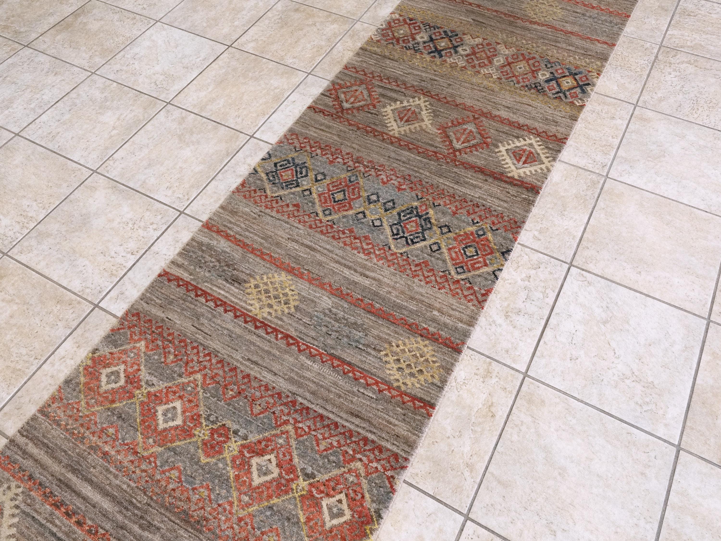 10 Ft Brown Khorjin Runner Rug - Handmade Wool Tribal Rug