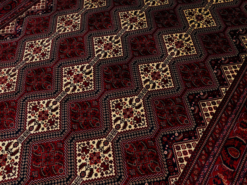 10x14 Ft Dark Red Bidjar Rug - Hand Knotted Oriental Rug