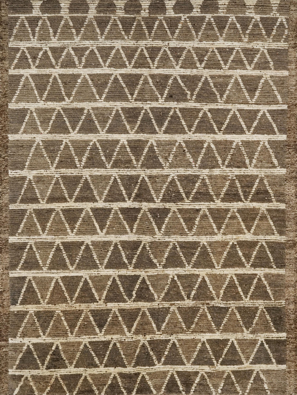 6x8 Ft Brown Moroccan Rug - Geometric Wool Rug